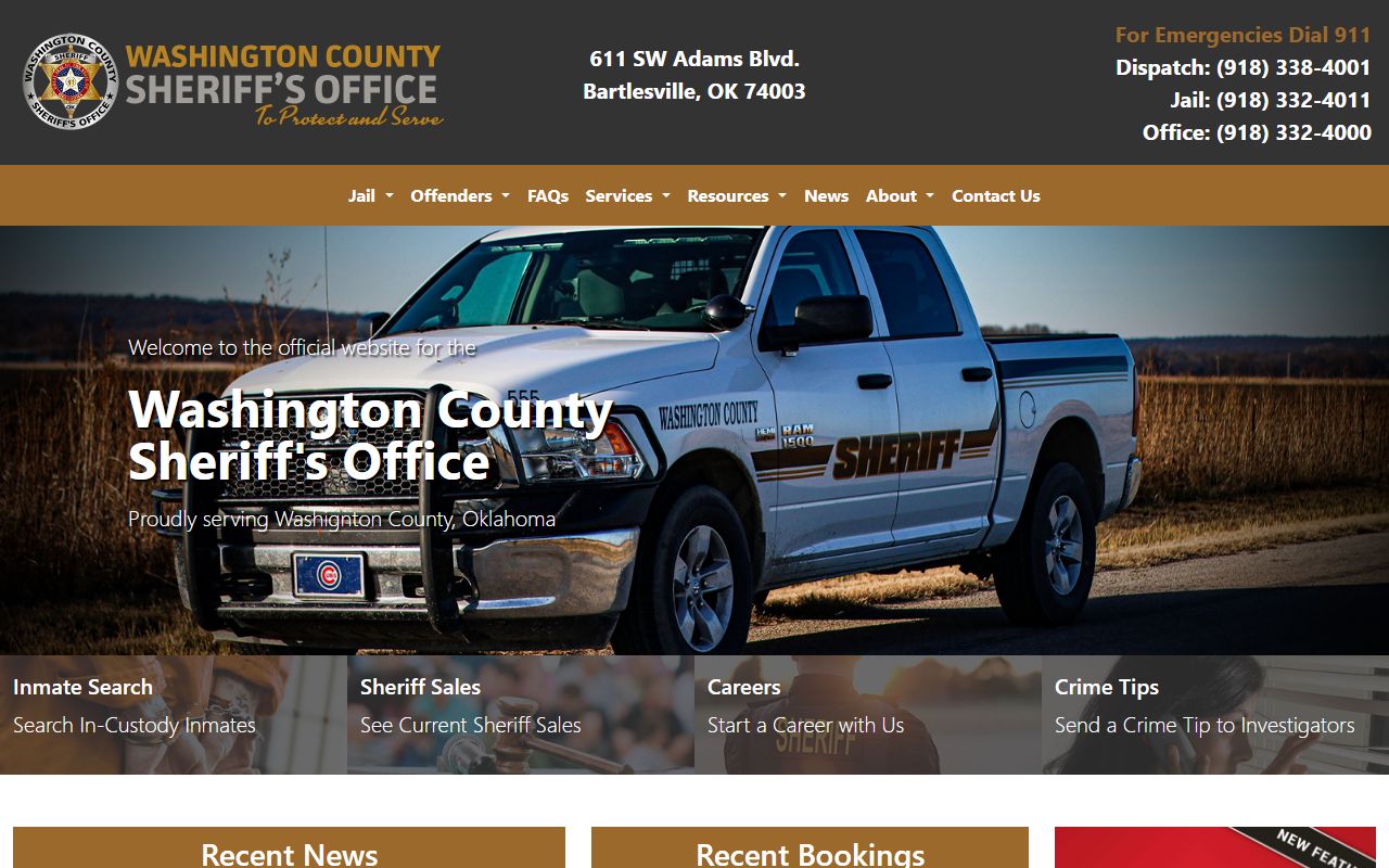 Washington County Recent Bookings sheriff website